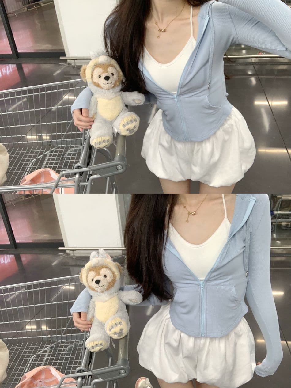 리브 한 부서 후드 얇은 스타일 자외선 차단 의류 여성 의류 운동 핫걸 품격 몸매 가꾸기 슬림해 보이는 긴팔 짧은 외투 맨위 상세 이미지 19