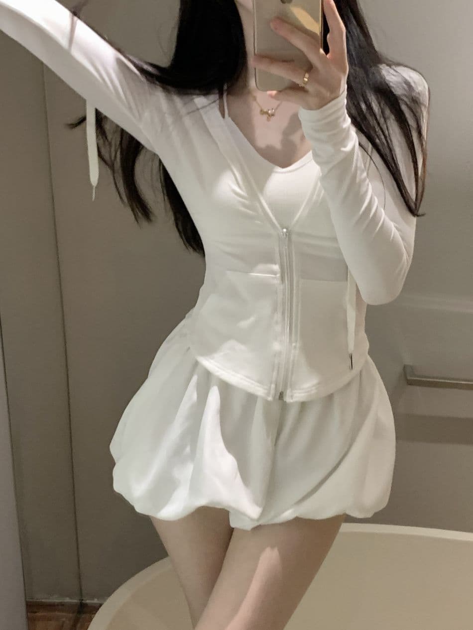 리브 한 부서 후드 얇은 스타일 자외선 차단 의류 여성 의류 운동 핫걸 품격 몸매 가꾸기 슬림해 보이는 긴팔 짧은 외투 맨위 상세 이미지 26