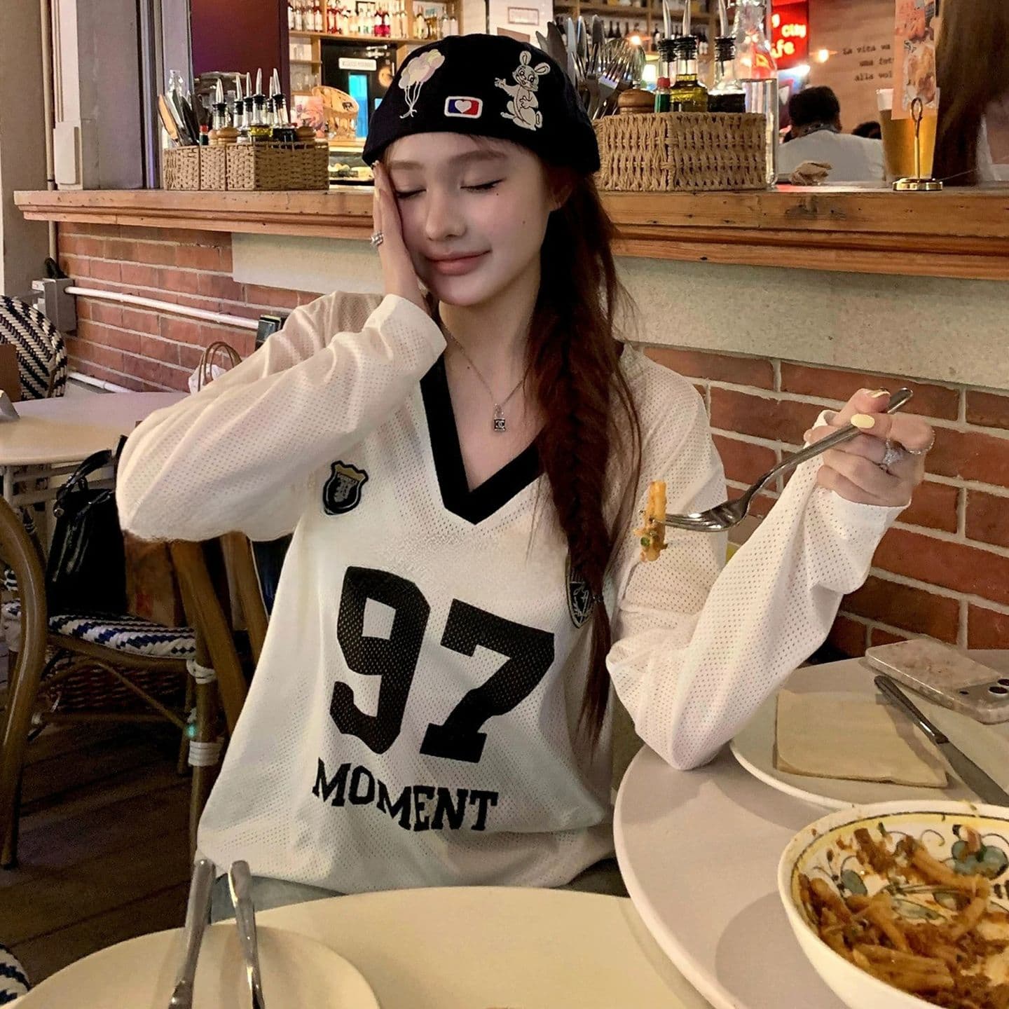 원본 것 아메리칸 티셔츠 여름 인터넷 얼굴 통기성 루즈핏 긴팔 자외선 차단 블라우스 여성 이미지 4
