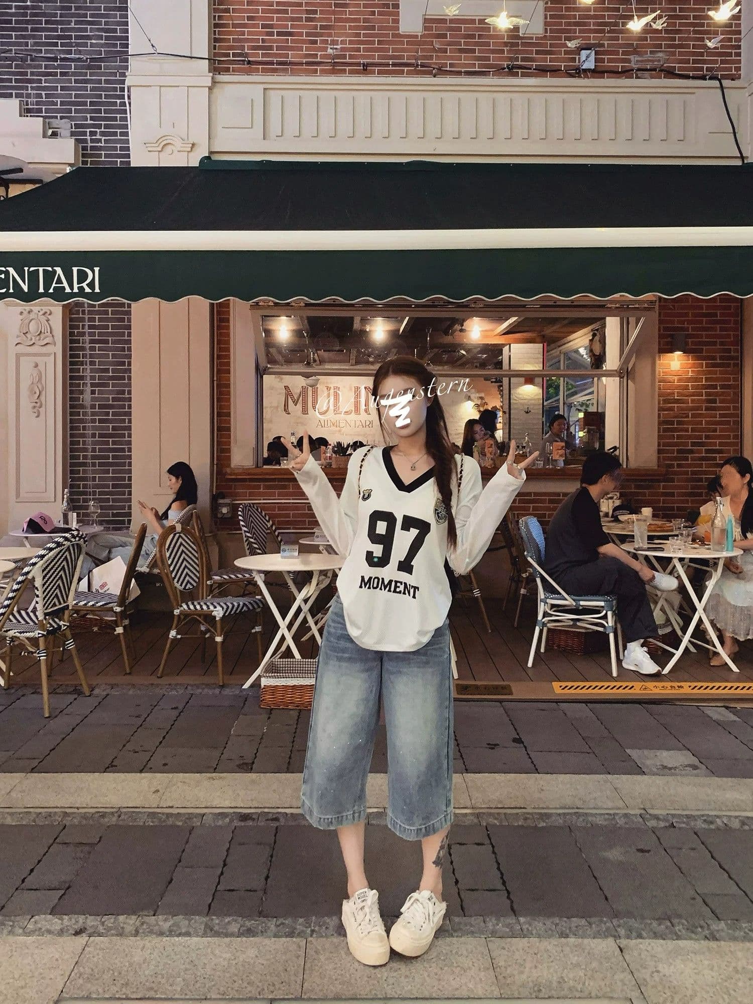 원본 것 아메리칸 티셔츠 여름 인터넷 얼굴 통기성 루즈핏 긴팔 자외선 차단 블라우스 여성 상세 이미지 15