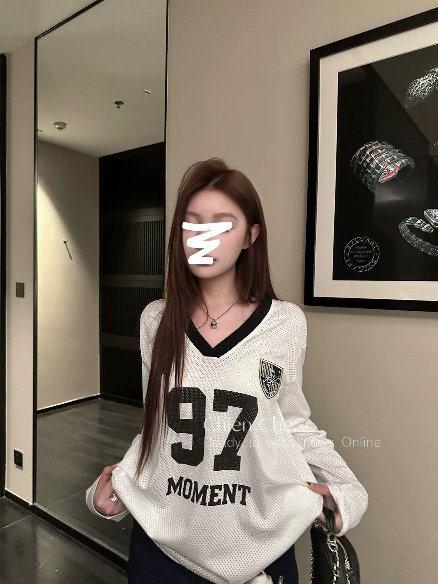 원본 것 아메리칸 티셔츠 여름 인터넷 얼굴 통기성 루즈핏 긴팔 자외선 차단 블라우스 여성 상세 이미지 21