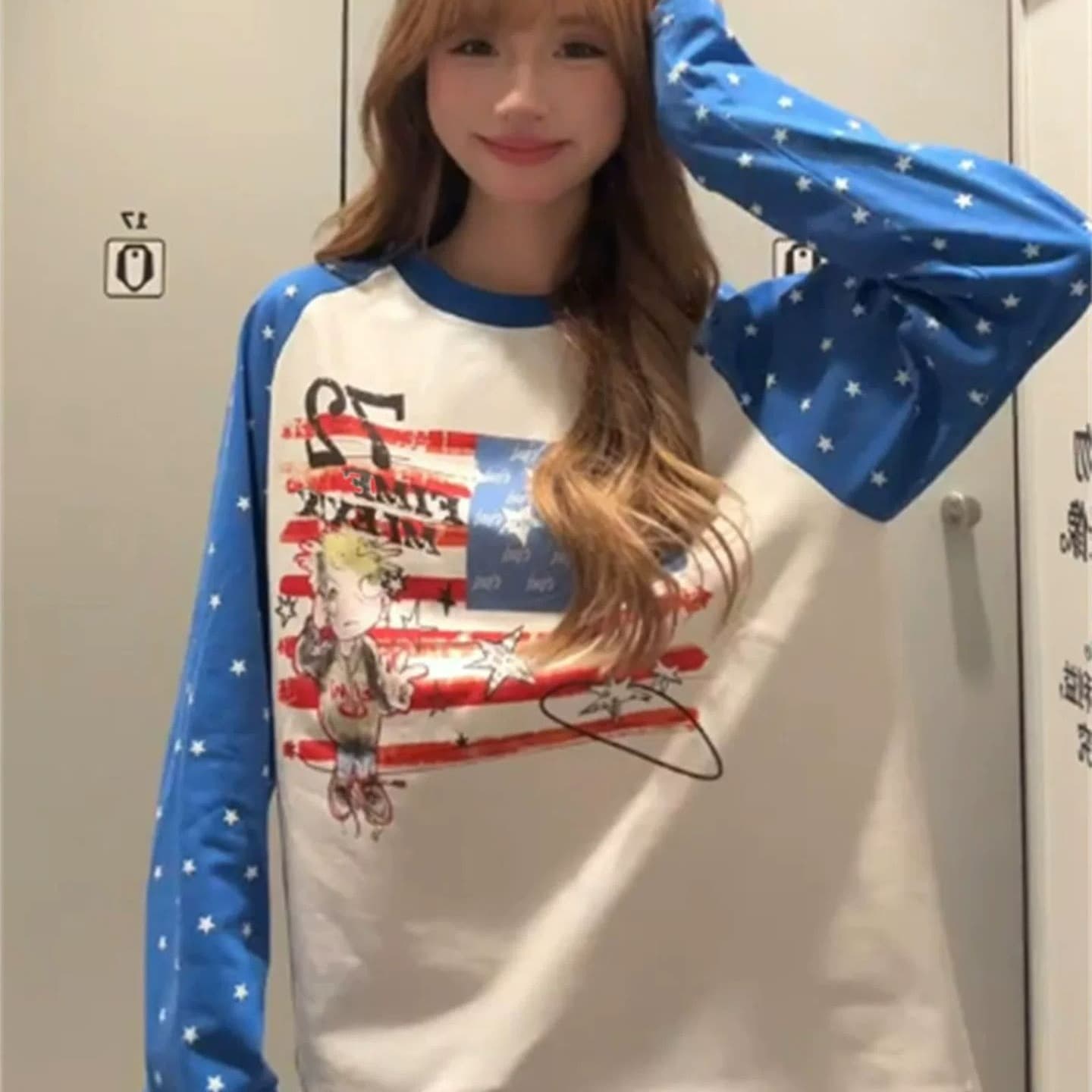 순면 220 그램 긴팔 티셔츠 여성 이미지 5