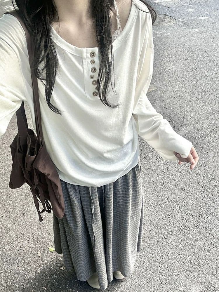 원본 솜씨 순면 220 그램 긴팔 티셔츠 여성 상세 이미지 2