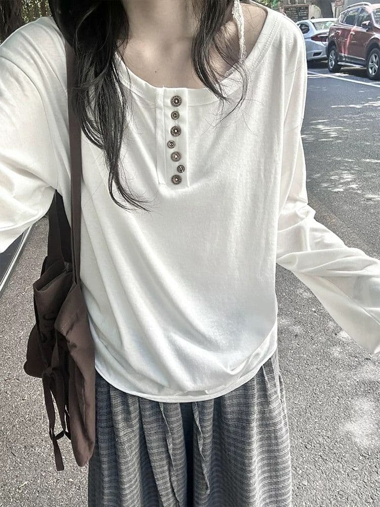 원본 솜씨 순면 220 그램 긴팔 티셔츠 여성 상세 이미지 6