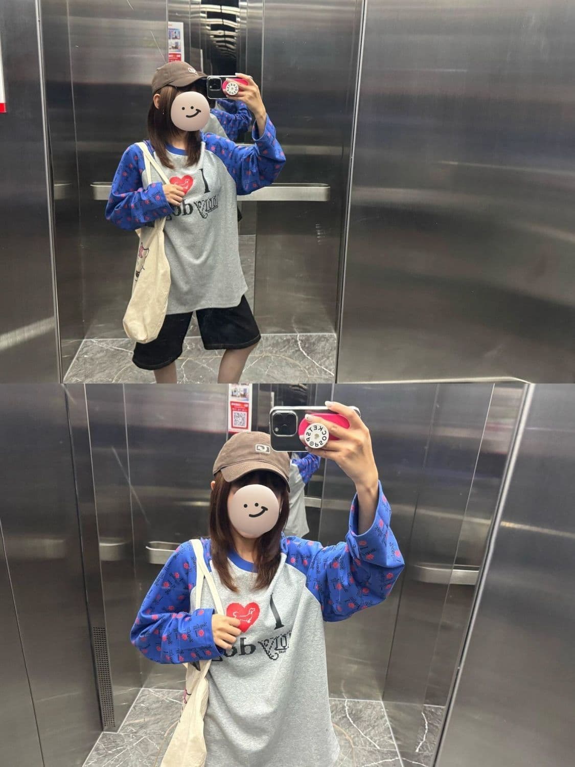 원본 솜씨 순면 220 그램 긴팔 티셔츠 여성 이미지 4