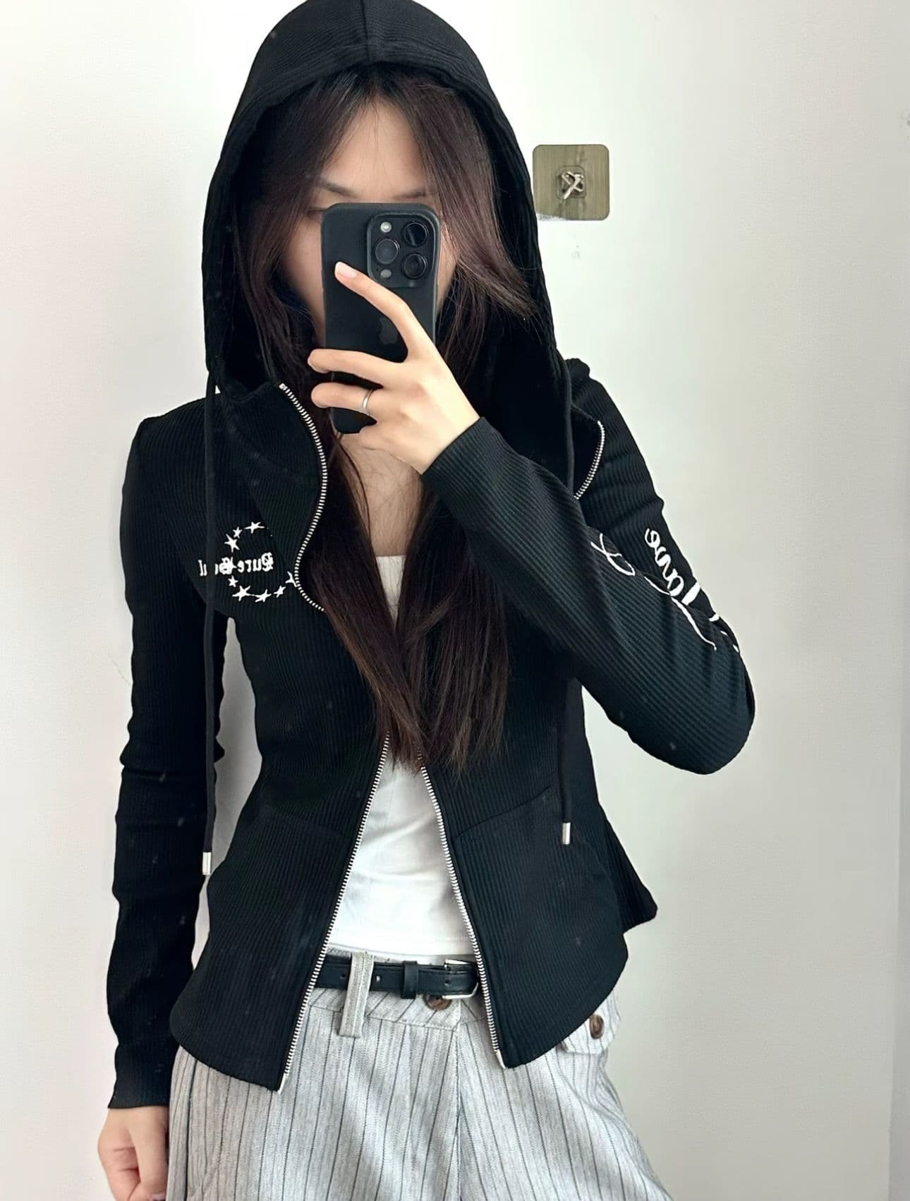 원본 솜씨 광저우 원본 원단 후드티 여성 상세 이미지 5