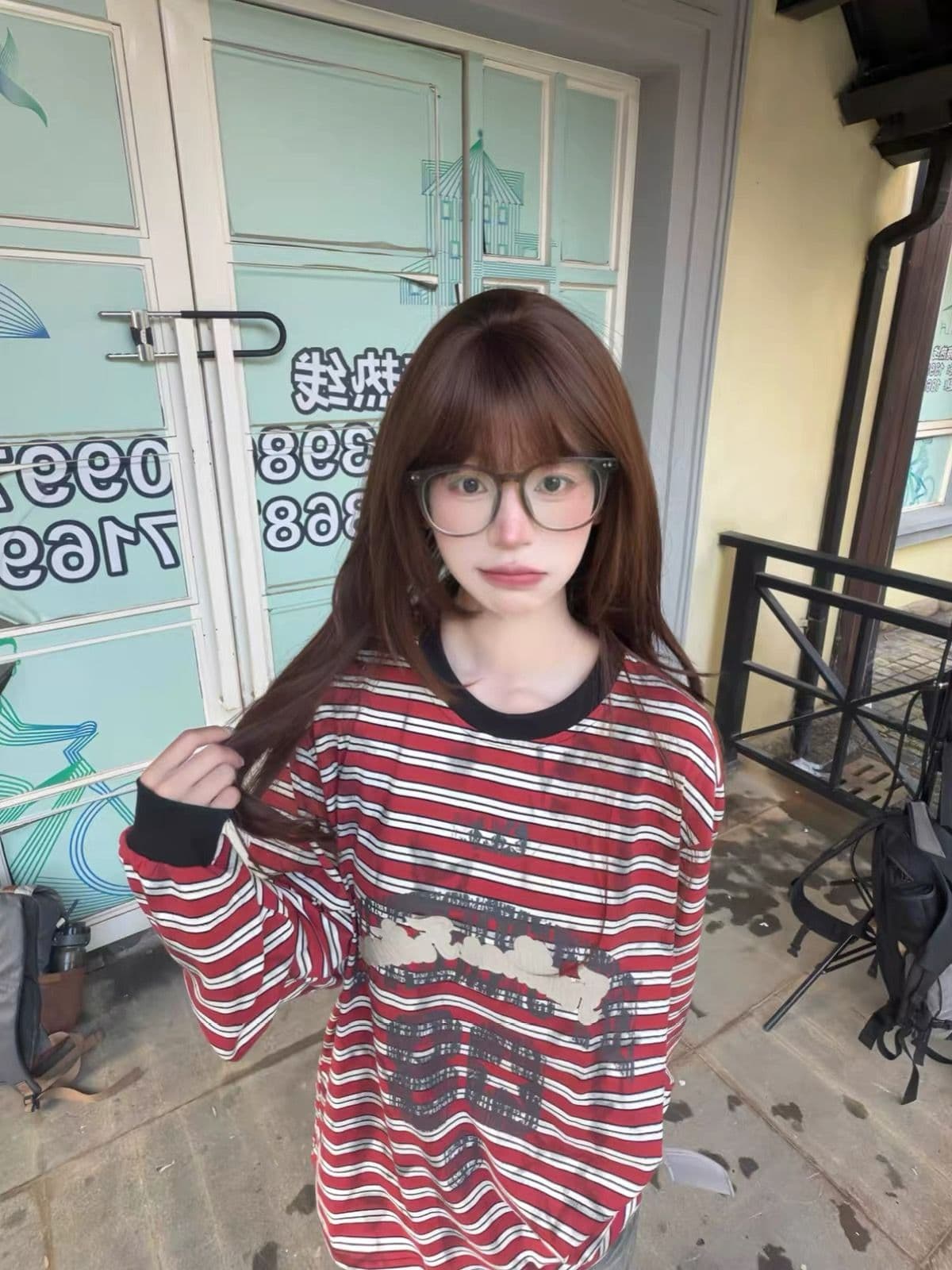 원본 솜씨 광저우 원본 원단 긴팔 티셔츠 여성