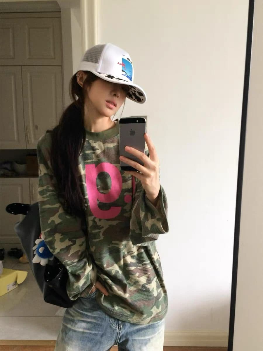 65 35 후아 남편 그리드 250그램 긴팔 티셔츠 여성 상세 이미지 2