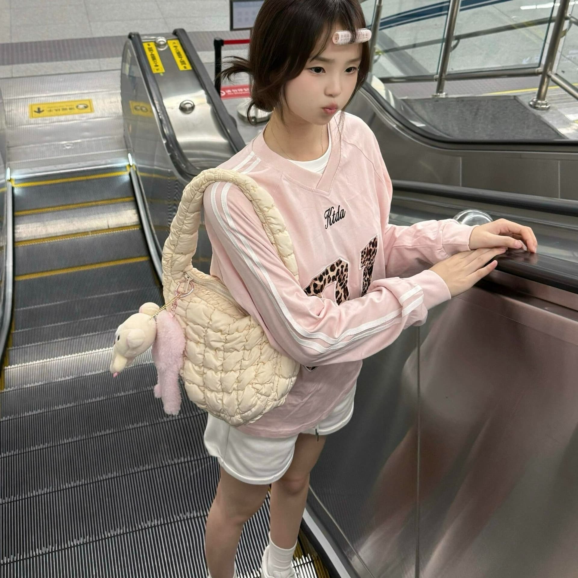 원본 솜씨 패치 자수 19 지점 220 그램 순면 긴팔 티셔츠 여성 이미지 5