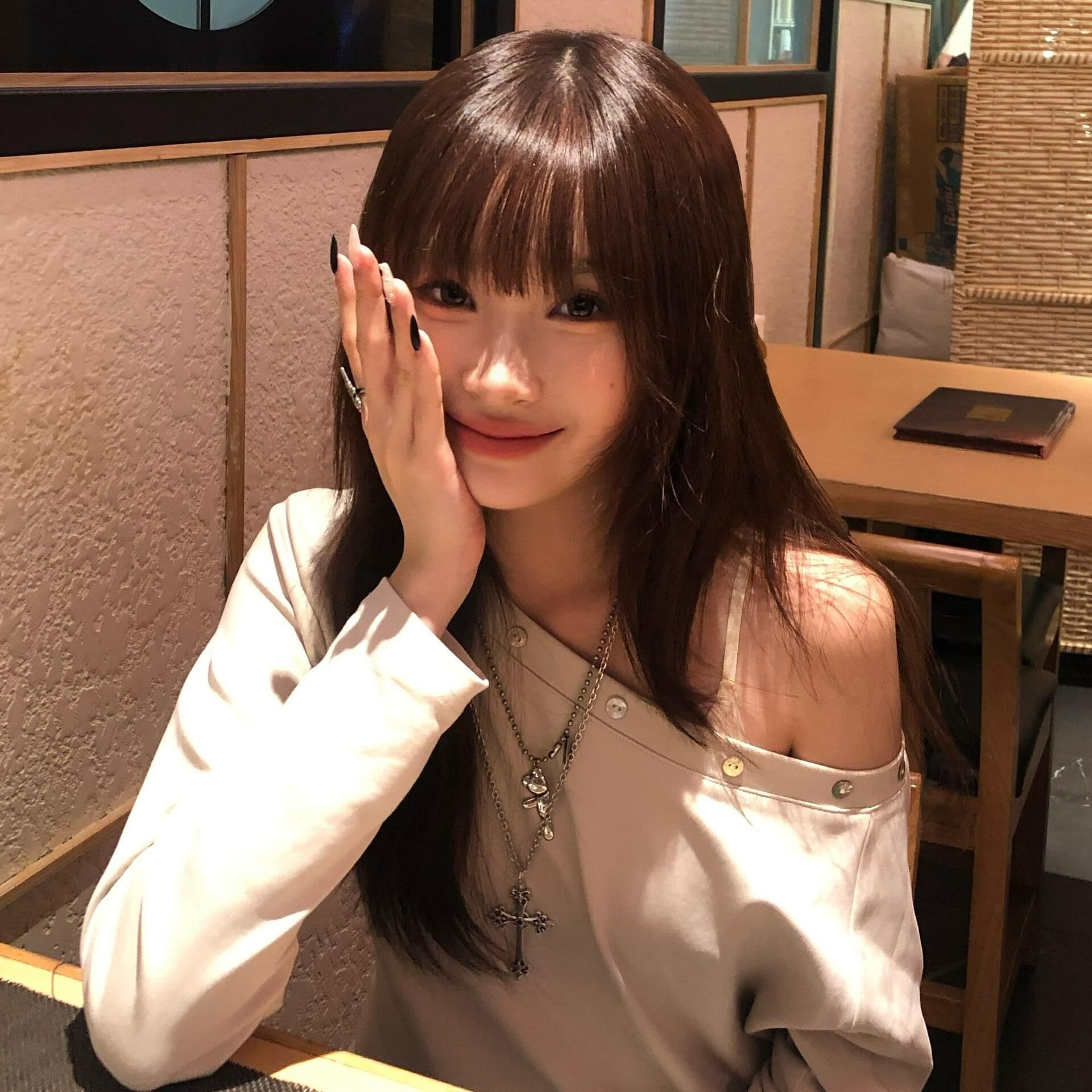 원본 부형제 단추 40 220 그램 92 면 8 암모니아 Lun 긴팔 티셔츠 여성 이미지 5