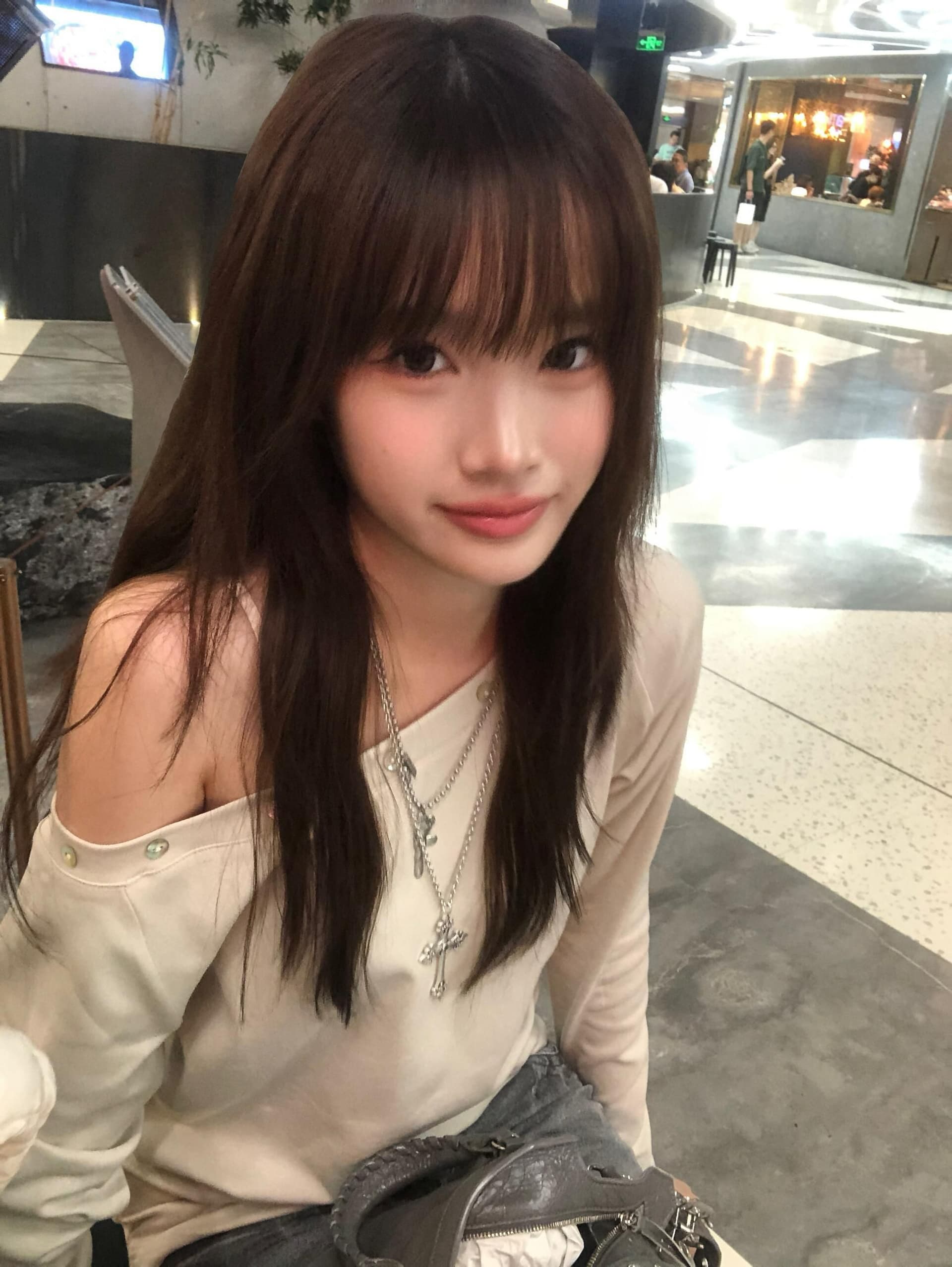 원본 부형제 단추 40 220 그램 92 면 8 암모니아 Lun 긴팔 티셔츠 여성 상세 이미지 2