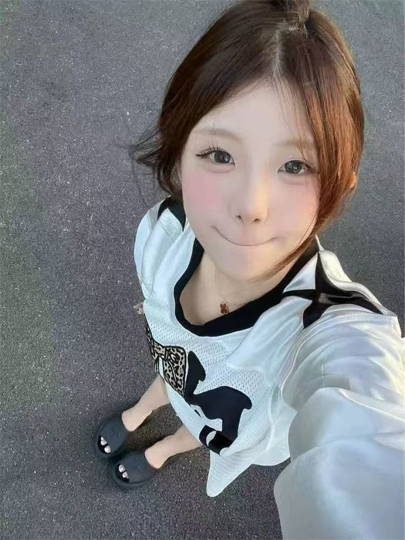 패치 자수 광저우 원본 색상 딩 원단 긴팔 티셔츠 여성 상세 이미지 5