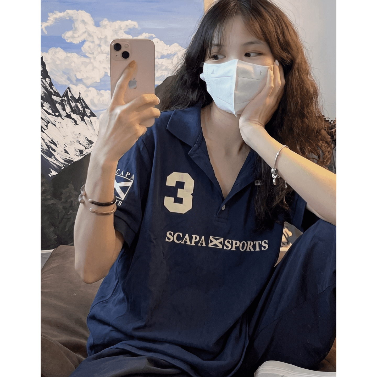 광저우 원단 디지털 직분사 자수 견장 아메리칸 레트로 폴로 칼라 디자인 센스 POLO 셔츠 여름 반팔