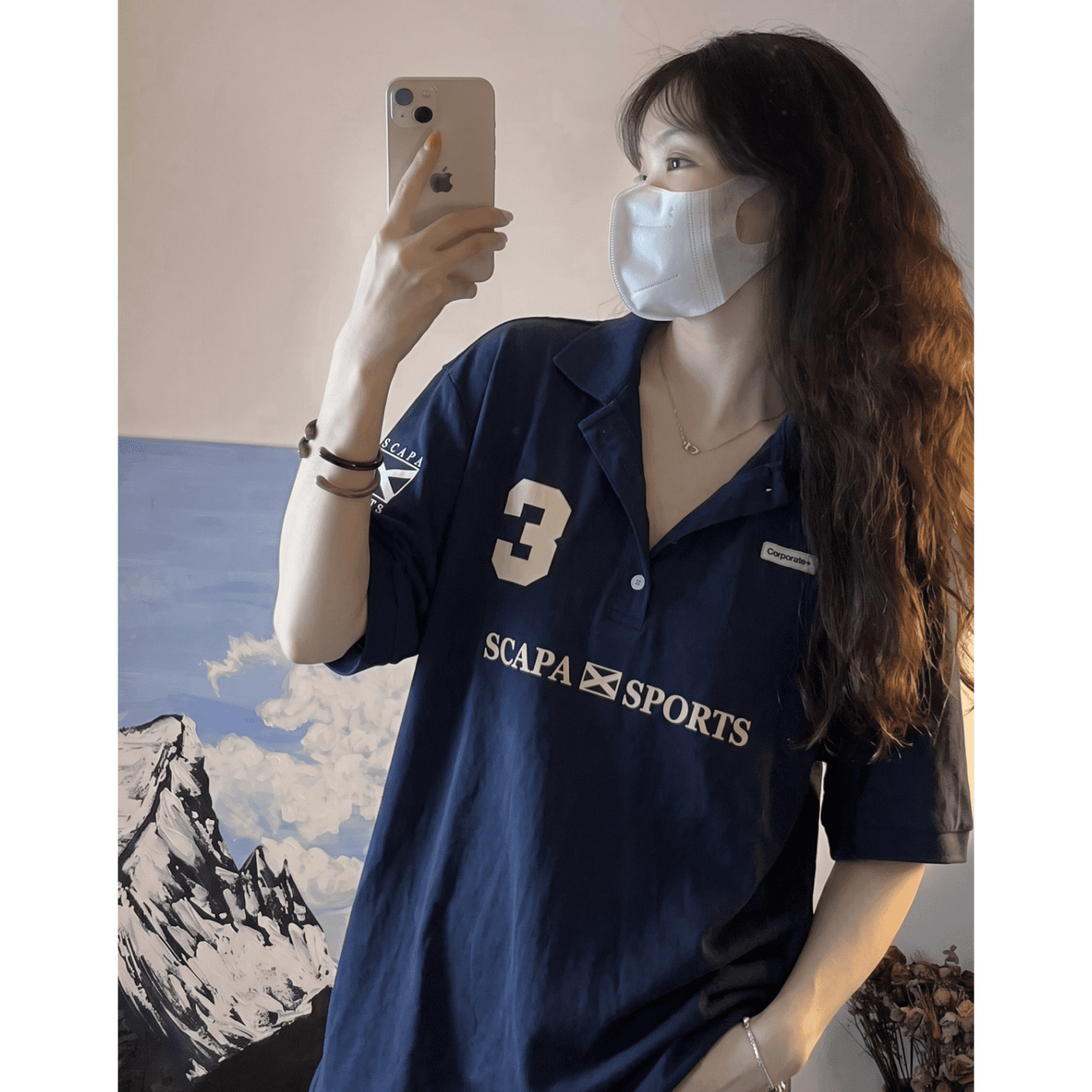 광저우 원단 디지털 직분사 자수 견장 아메리칸 레트로 폴로 칼라 디자인 센스 POLO 셔츠 여름 반팔 이미지 2