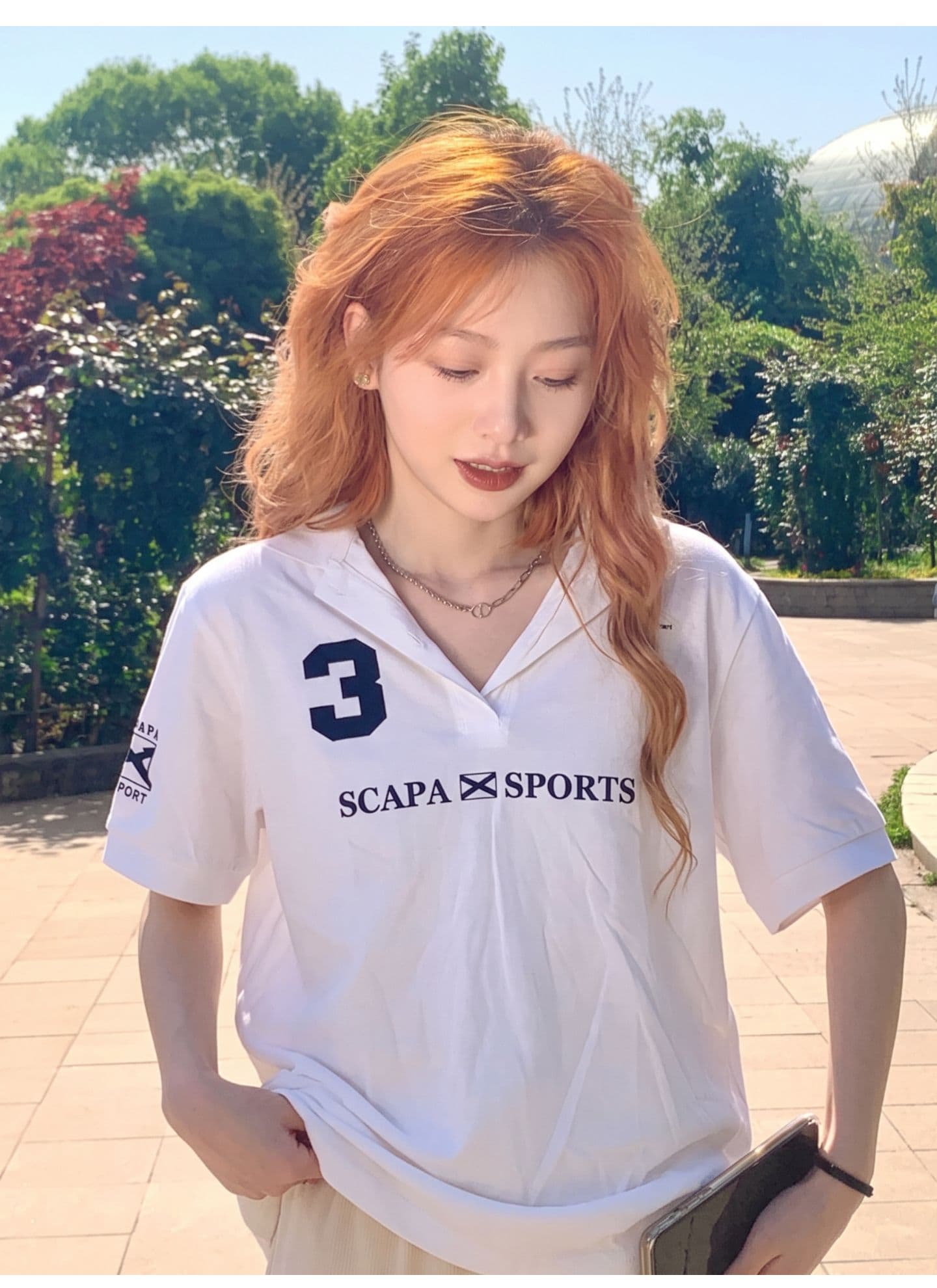 광저우 원단 디지털 직분사 자수 견장 아메리칸 레트로 폴로 칼라 디자인 센스 POLO 셔츠 여름 반팔 상세 이미지 10