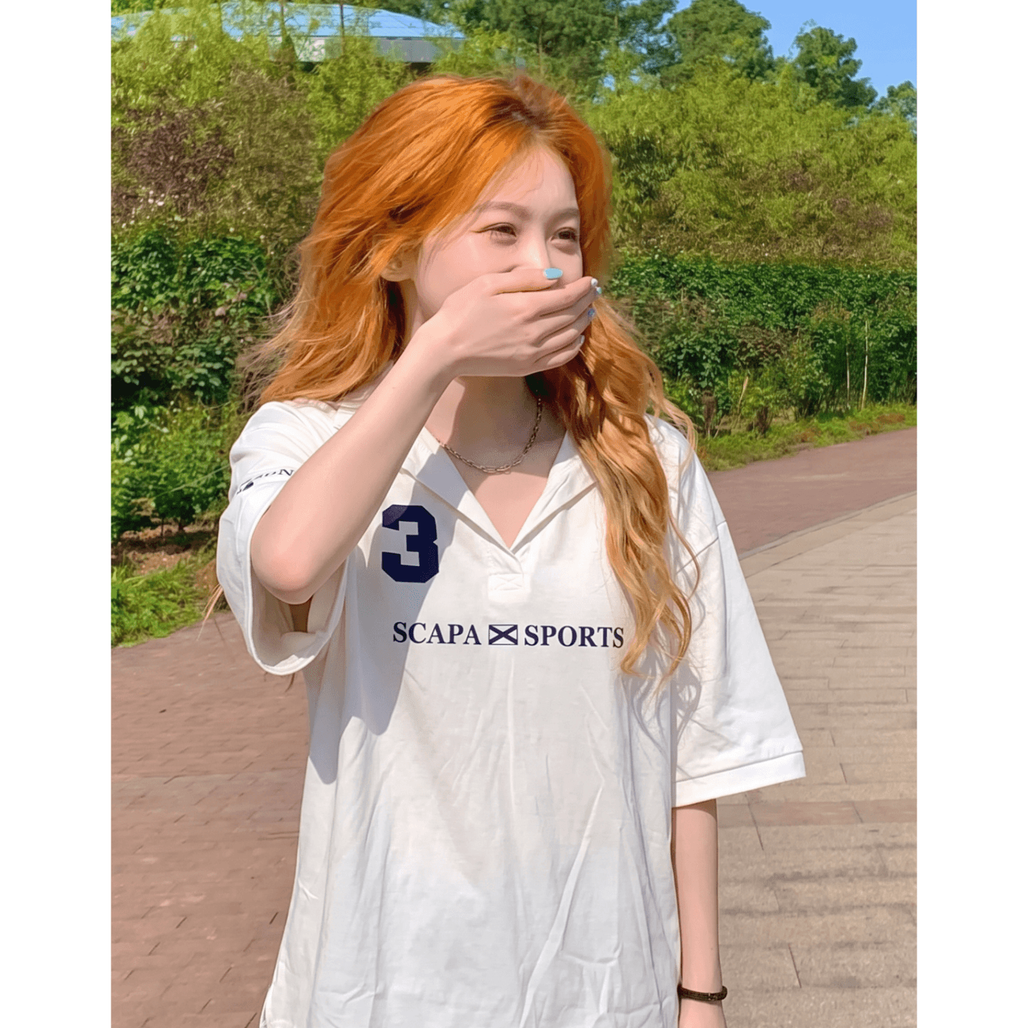 광저우 원단 디지털 직분사 자수 견장 아메리칸 레트로 폴로 칼라 디자인 센스 POLO 셔츠 여름 반팔 이미지 3