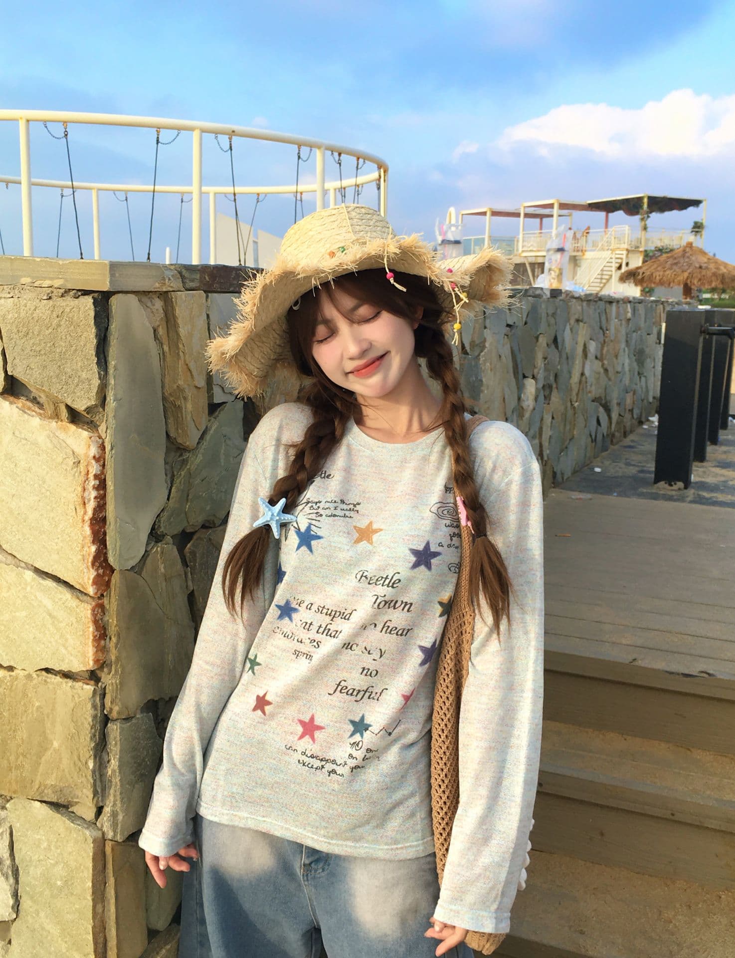 원본 솜씨 광저우 원단 긴팔 블라우스 티셔츠 여성 이미지 4