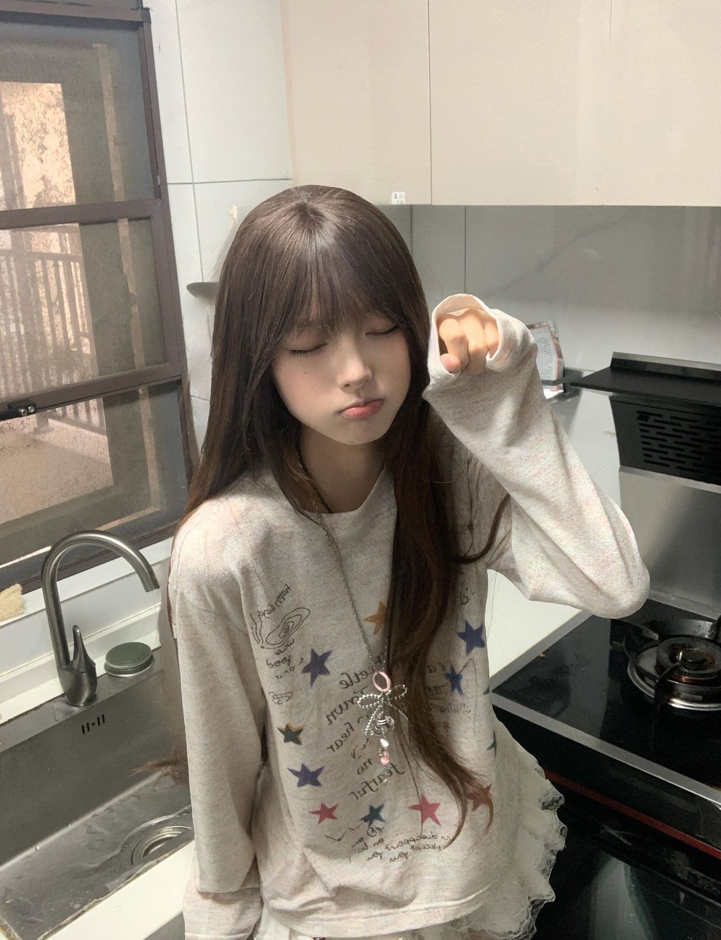 원본 솜씨 광저우 원단 긴팔 블라우스 티셔츠 여성 상세 이미지 10