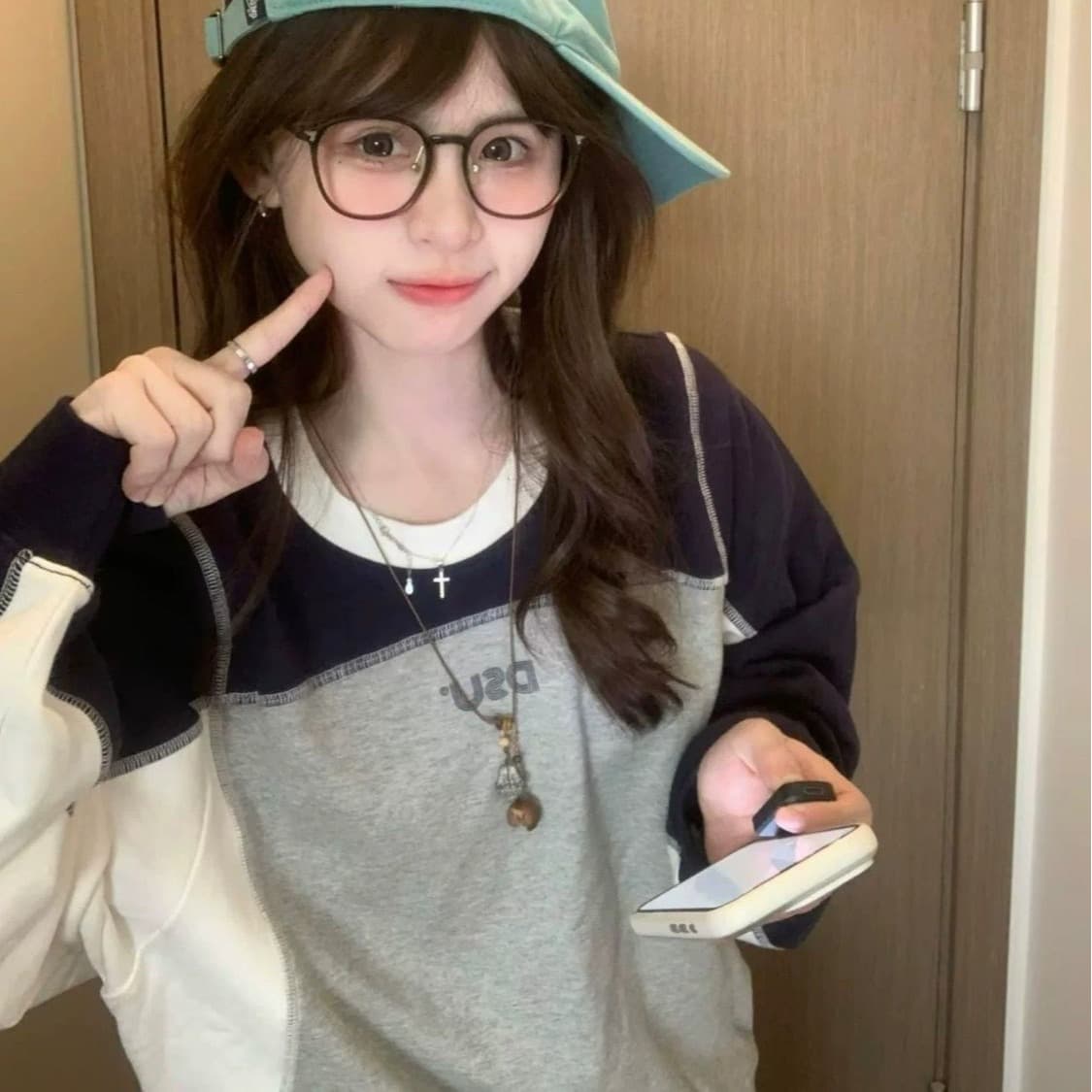 얇은 스타일 이후 패키지 칼라 순수한 Mianhua 면 복합 후드티 여성 이미지 5