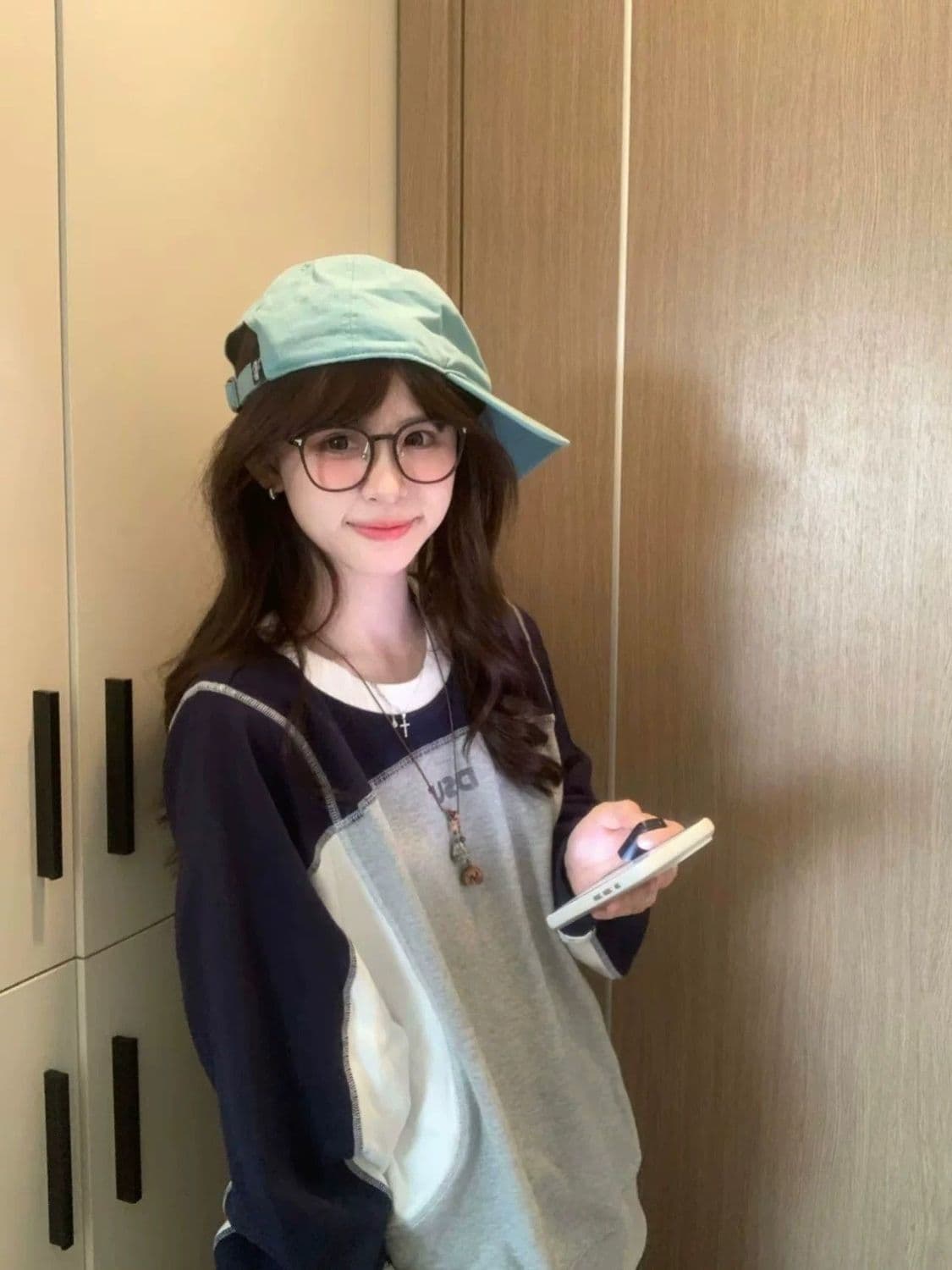 얇은 스타일 이후 패키지 칼라 순수한 Mianhua 면 복합 후드티 여성 상세 이미지 2