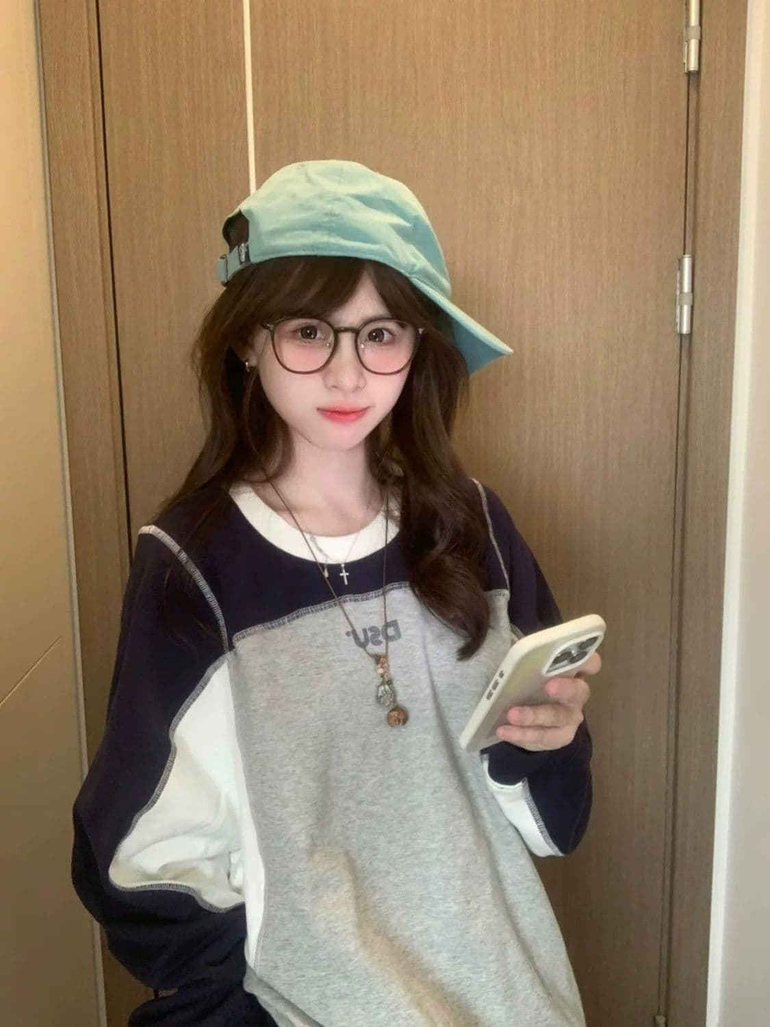 얇은 스타일 이후 패키지 칼라 순수한 Mianhua 면 복합 후드티 여성 상세 이미지 4