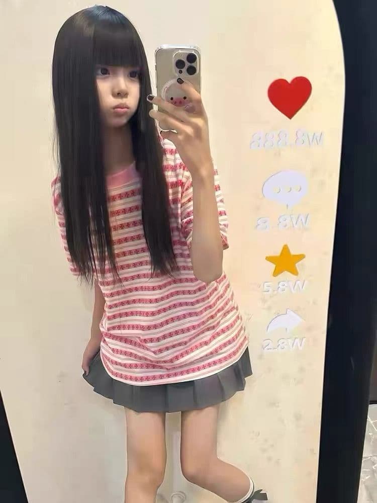 순면 220 그램 빗질하다 닫기 반팔 티셔츠 여성