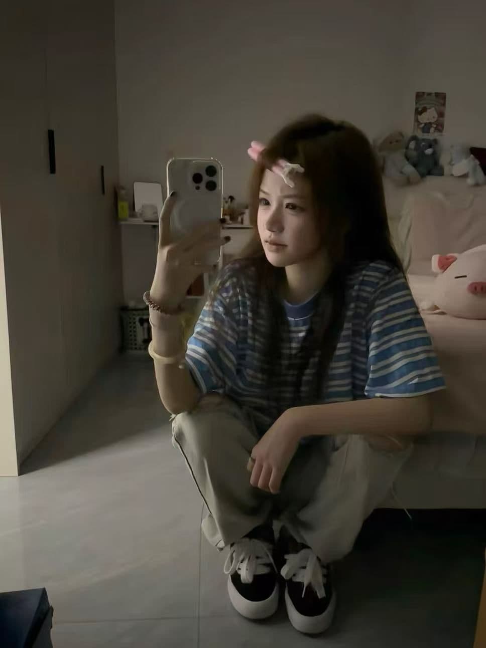 순면 220 그램 빗질하다 닫기 반팔 티셔츠 여성 이미지 4
