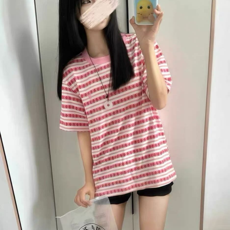 순면 220 그램 빗질하다 닫기 반팔 티셔츠 여성 이미지 5