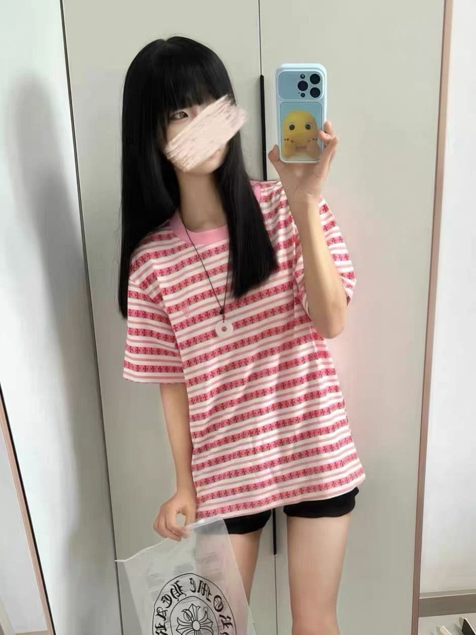순면 220 그램 빗질하다 닫기 반팔 티셔츠 여성 상세 이미지 5