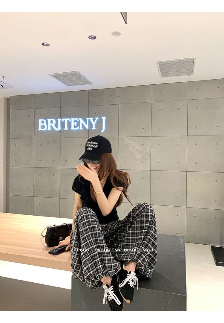 작은 6 월 6 월 브리트니 c 조금 스키니 t 세부 사항 전체 점수 3 차원 워크웨어 주머니 슬림해 보이는 마이크로 허리 수축 반팔 티셔츠 상세 이미지 18
