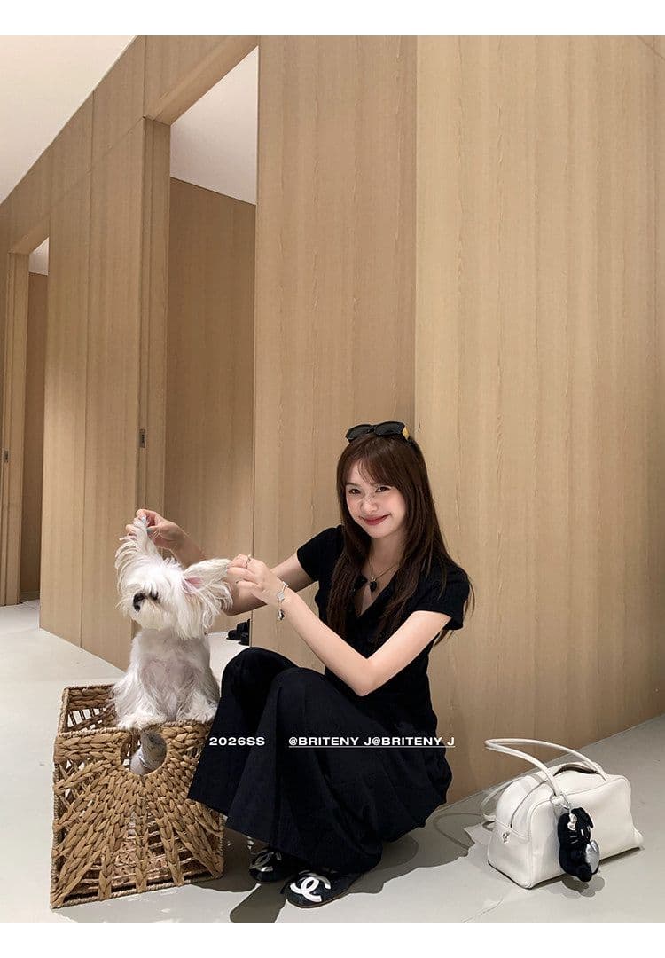 작은 6 월 6 월 브리트니 c 조금 스키니 t 세부 사항 전체 점수 3 차원 워크웨어 주머니 슬림해 보이는 마이크로 허리 수축 반팔 티셔츠 상세 이미지 38