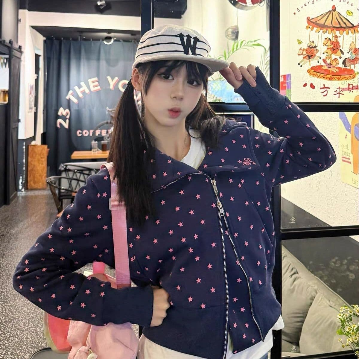 얇은 스타일 순수한 Mianhua 면 복합 후드티 여성