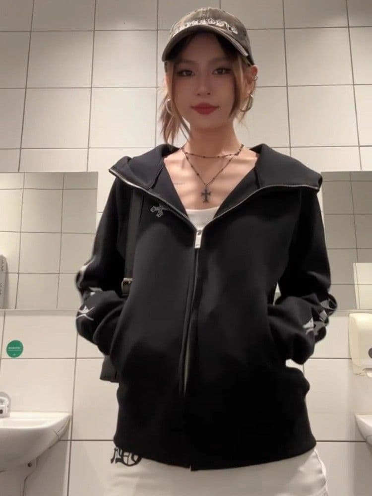 원본 솜씨 순수한 Mianhua 면 복합 후드티 여성 상세 이미지 4