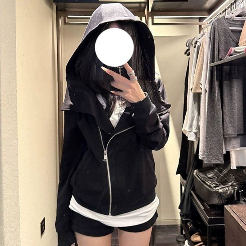 얇은 스타일 원본 솜씨 순수한 Mianhua 면 복합 암소 후드티 여성 이미지 2