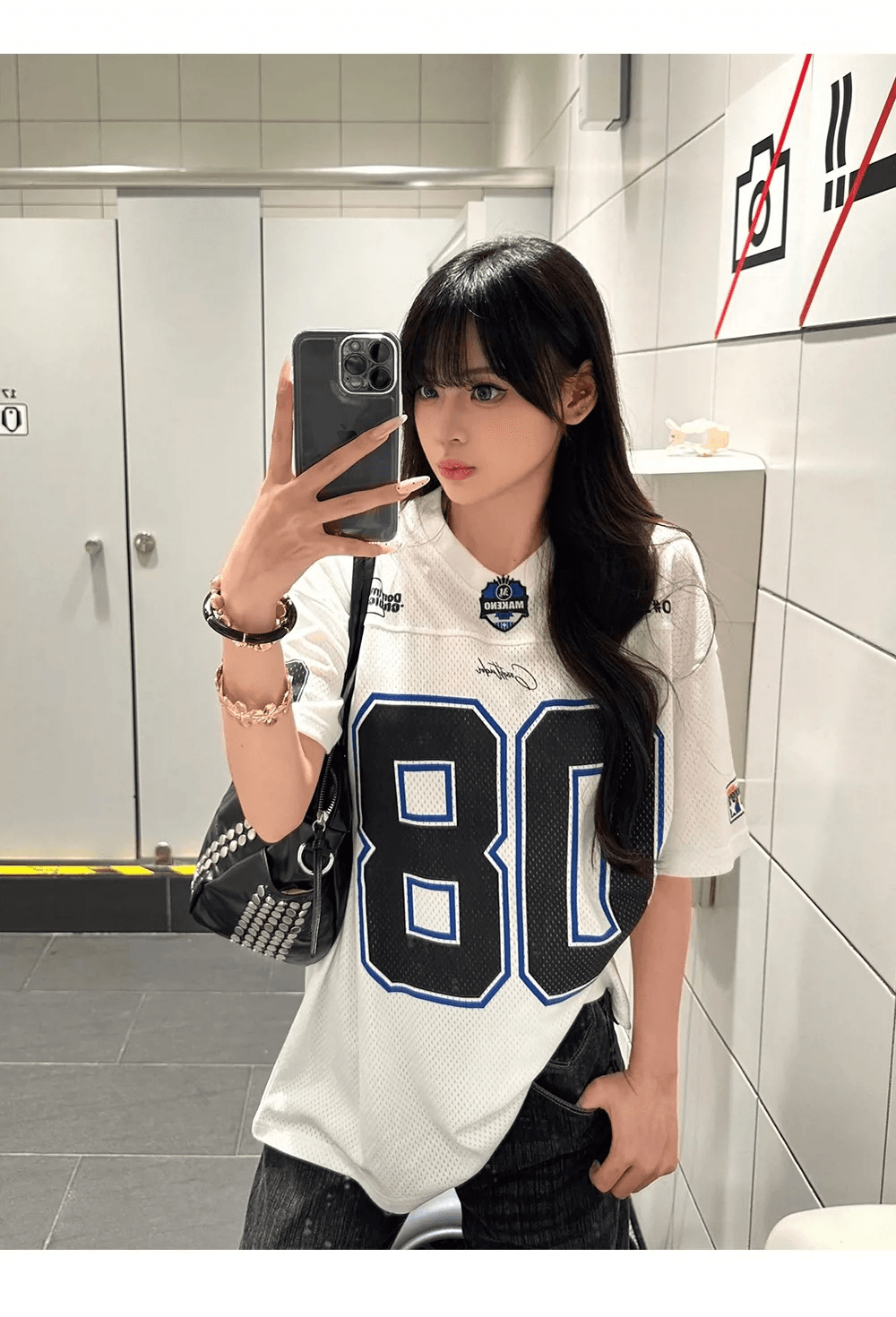 원본 것 아메리칸 V넥 저지 반팔 티셔츠 루즈핏 캐주얼 다용도 맨위 상세 이미지 6