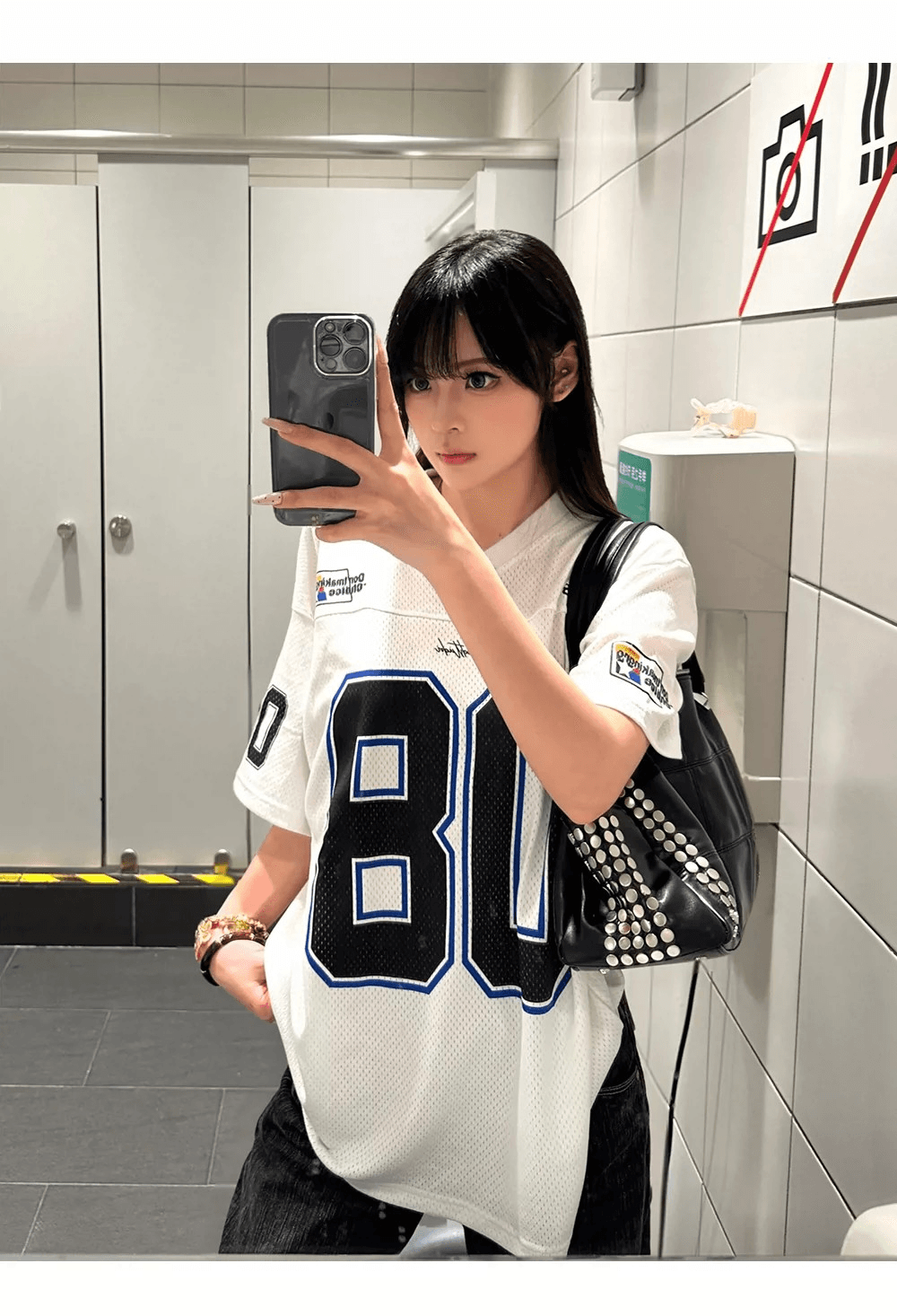 원본 것 아메리칸 V넥 저지 반팔 티셔츠 루즈핏 캐주얼 다용도 맨위 상세 이미지 8