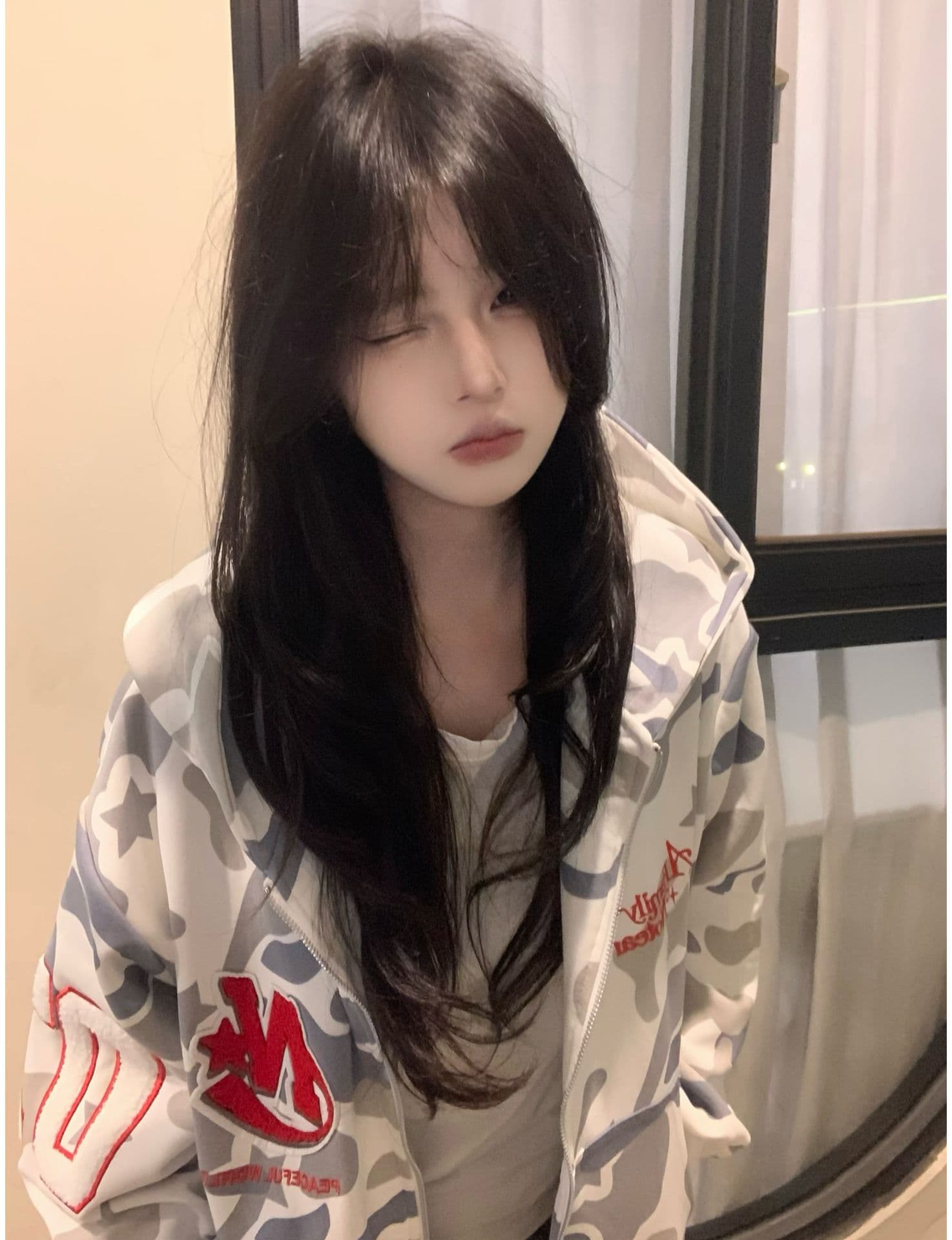 얇은 스타일 털이 있는 백금 지퍼 자수 원본 천 인사이드 펌프 순수한 Mianhua 면 복합 후드티 여성 상세 이미지 8