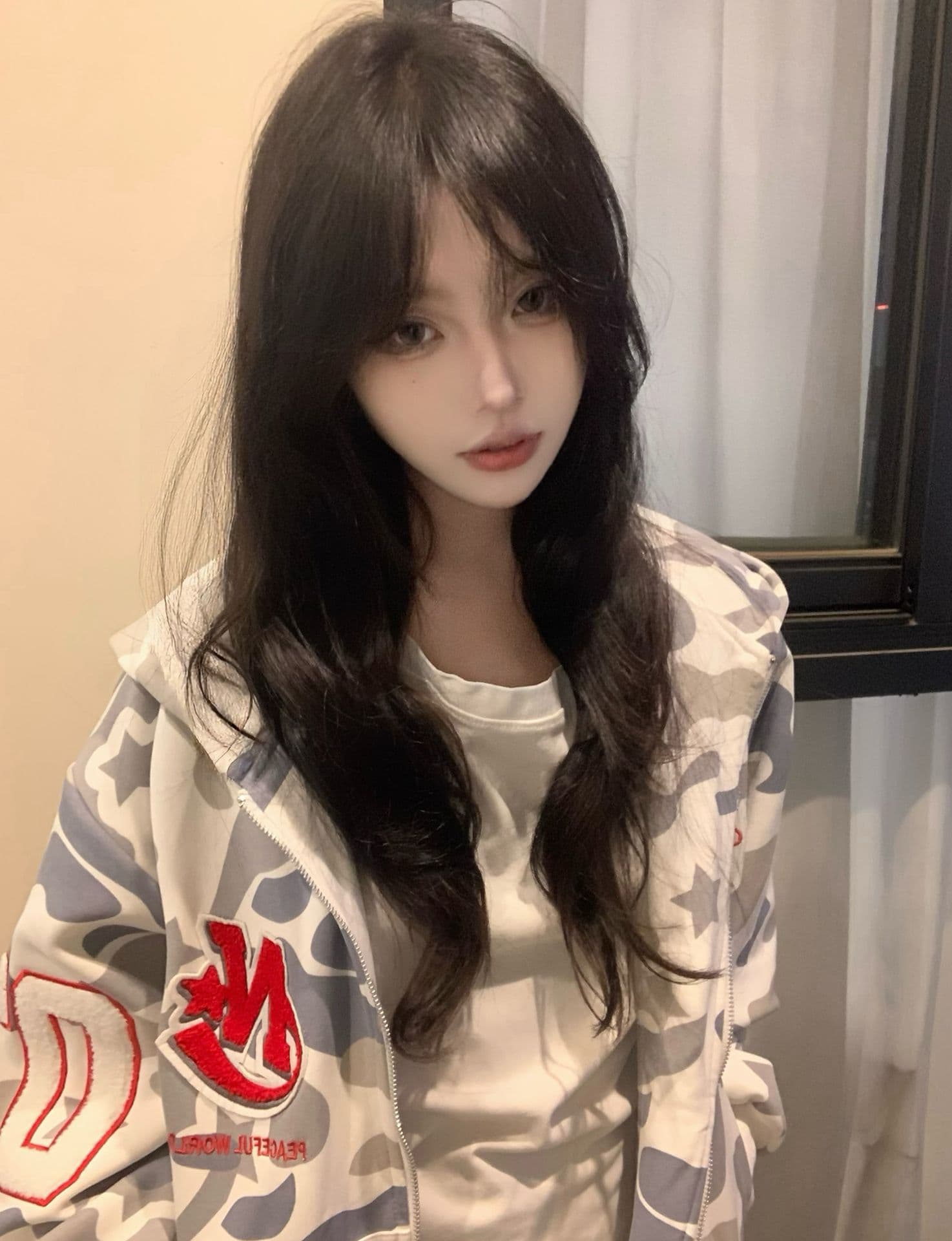 얇은 스타일 털이 있는 백금 지퍼 자수 원본 천 인사이드 펌프 순수한 Mianhua 면 복합 후드티 여성 상세 이미지 9