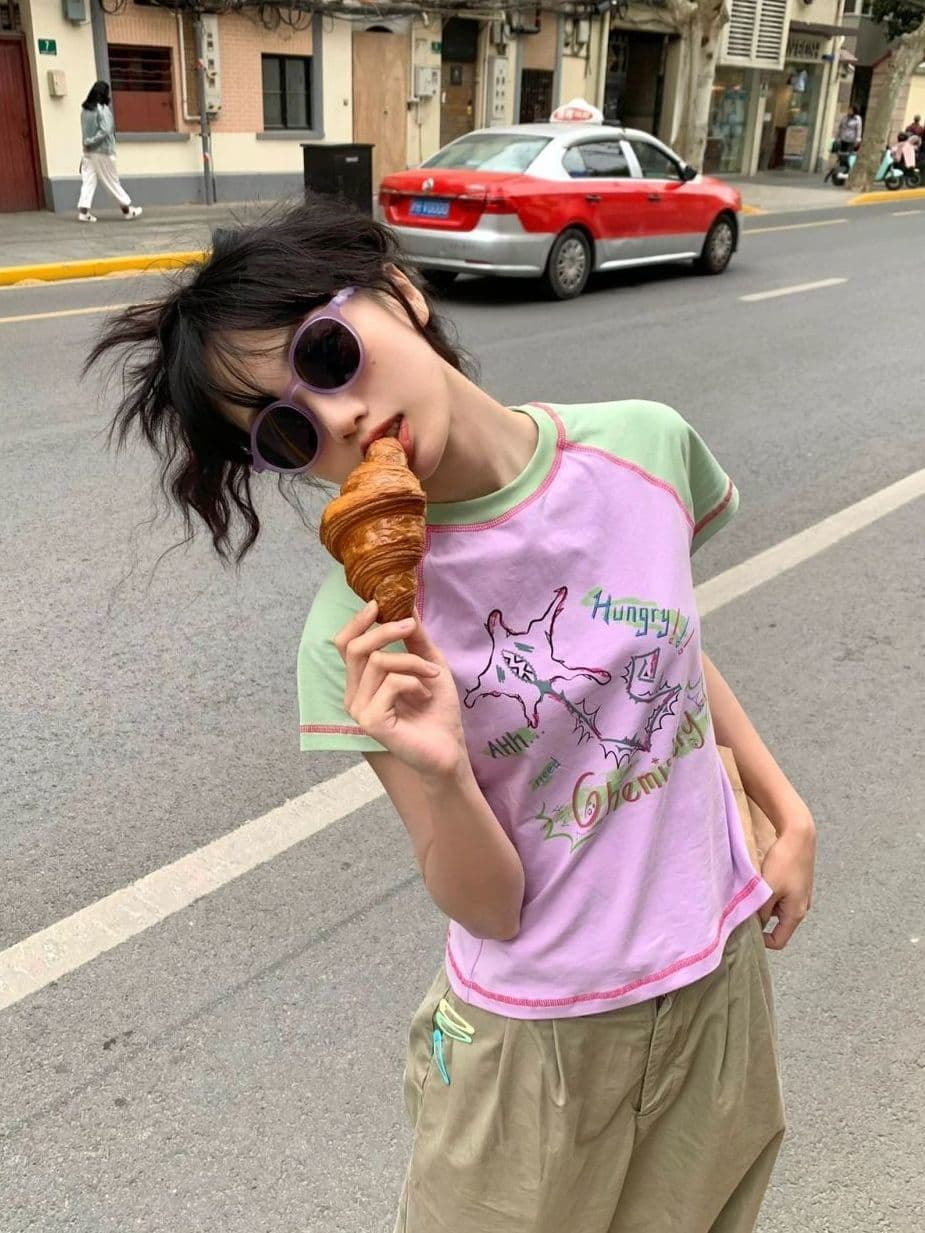 원본 원단 92 면 8 암모니아 Lun 패치워크 프린트 티셔츠 이미지 4