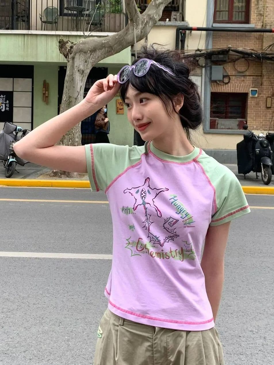 원본 원단 92 면 8 암모니아 Lun 패치워크 프린트 티셔츠