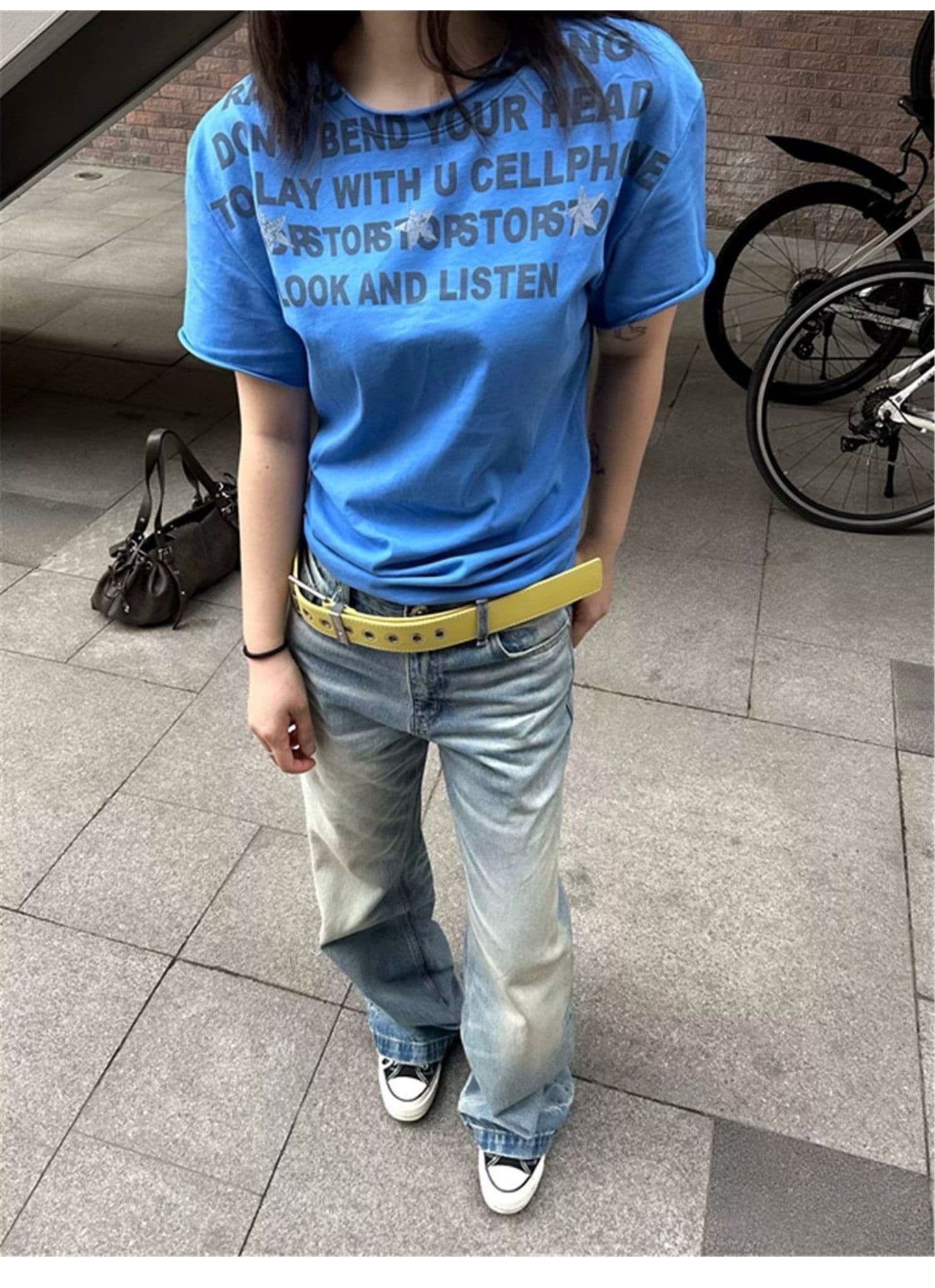 광저우 원단 원본 원단 디지털 직분사 아메리칸 레트로 알파벳 프린트 반팔 여름 맨위 상세 이미지 5