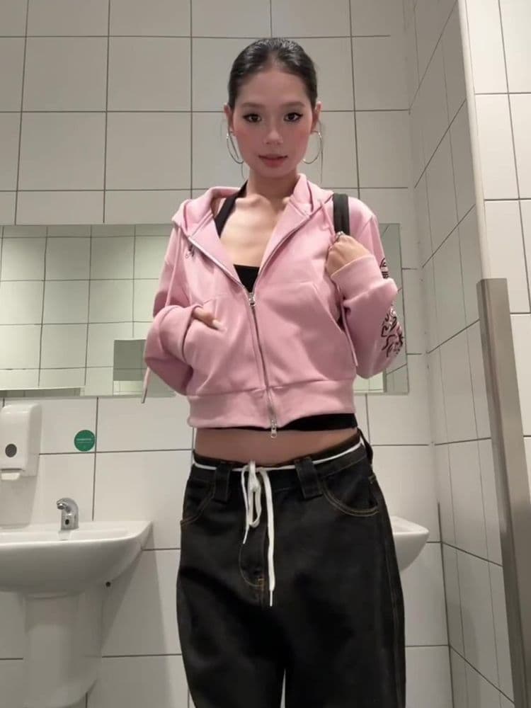얇은 스타일 원본 솜씨 순수한 Mianhua 면 복합 후드티 여성 이미지 2