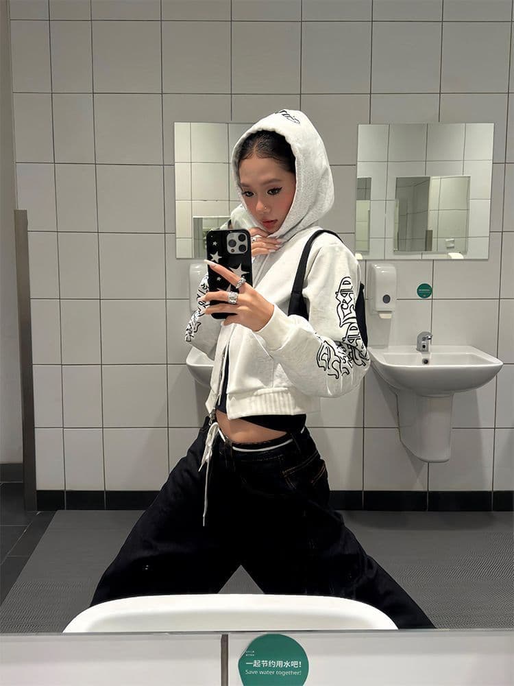 얇은 스타일 원본 솜씨 순수한 Mianhua 면 복합 후드티 여성 상세 이미지 7