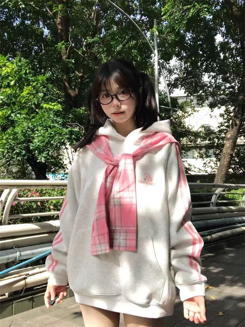 좋은 품질 원본 솜씨 광저우 체크무늬 숄 순수한 Mianhua 면 복합 후드 티 스웨터 여성 이미지 3