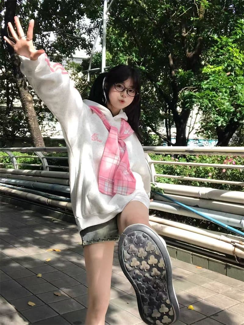 좋은 품질 원본 솜씨 광저우 체크무늬 숄 순수한 Mianhua 면 복합 후드 티 스웨터 여성 이미지 4
