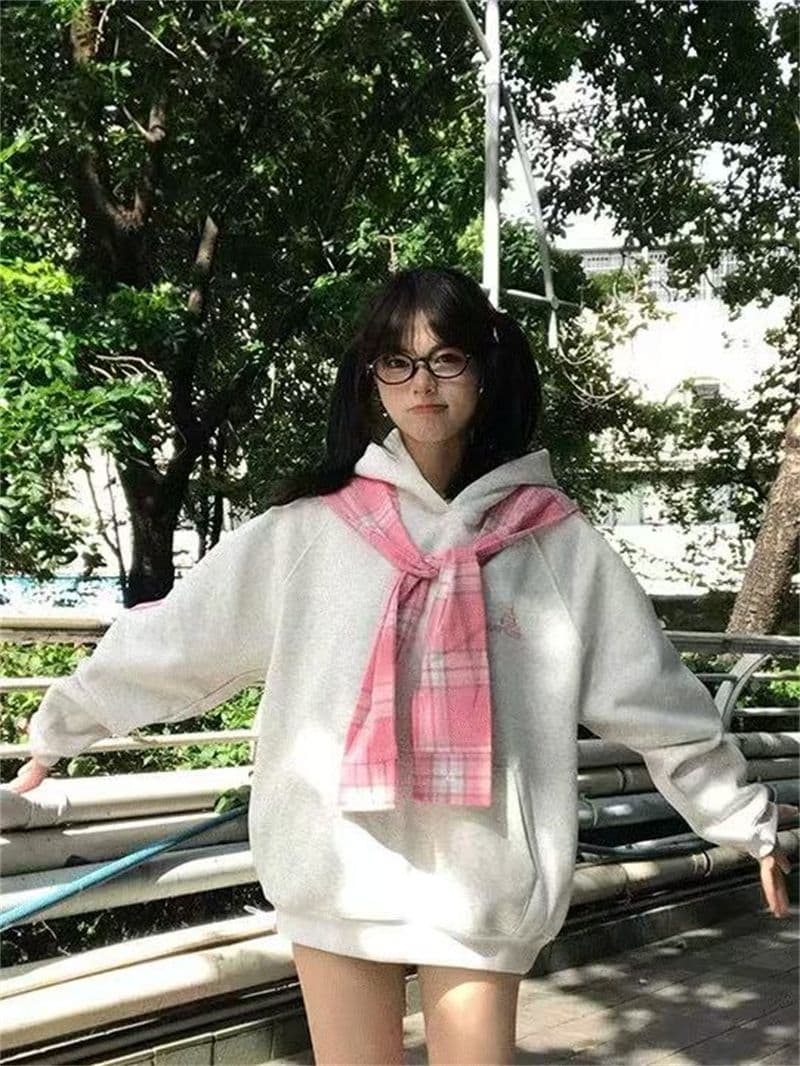 좋은 품질 원본 솜씨 광저우 체크무늬 숄 순수한 Mianhua 면 복합 후드 티 스웨터 여성 상세 이미지 6