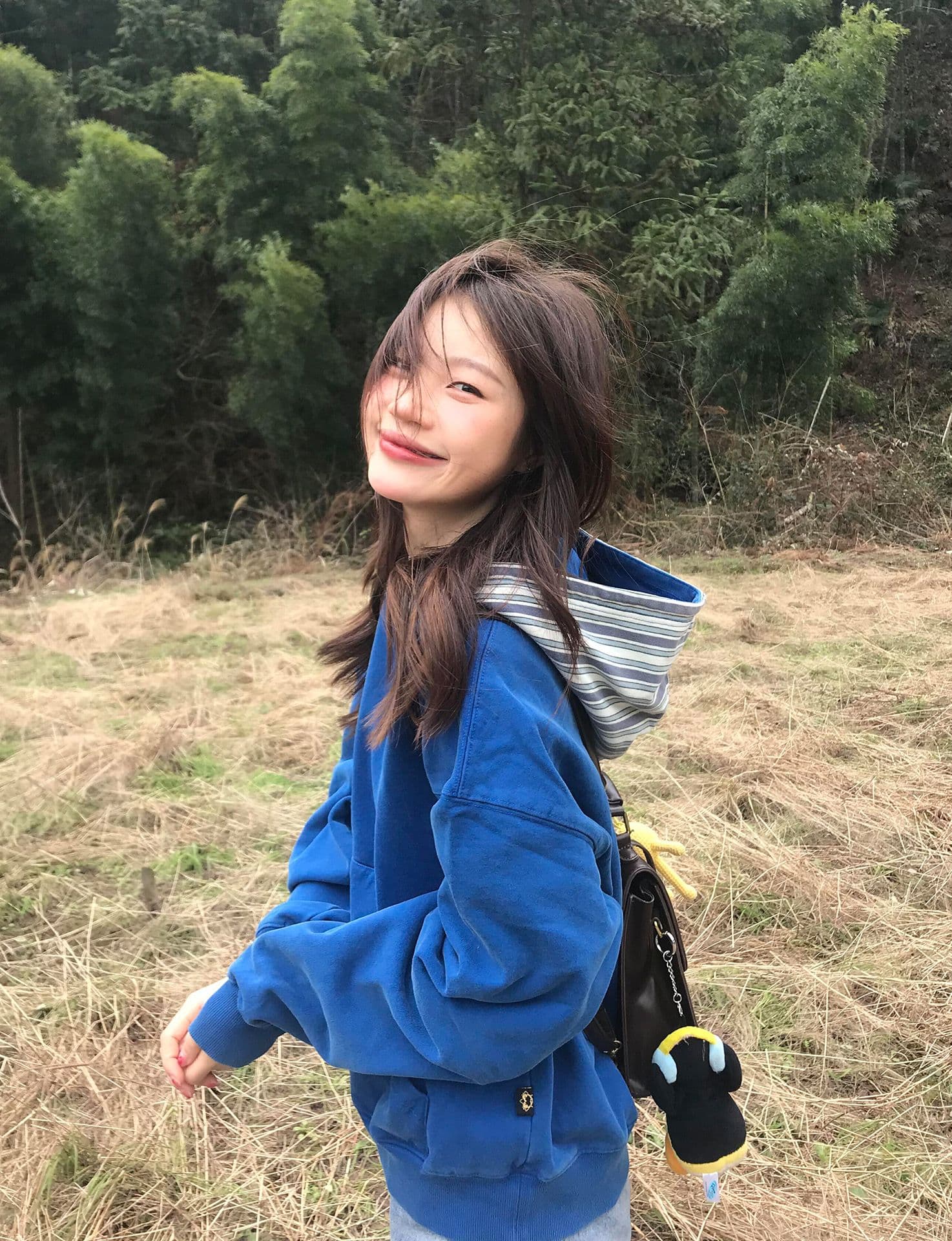 얇은 스타일 단추 이후 패키지 칼라 순수한 Mianhua 면 복합 330 그램 후드티 여성 상세 이미지 2