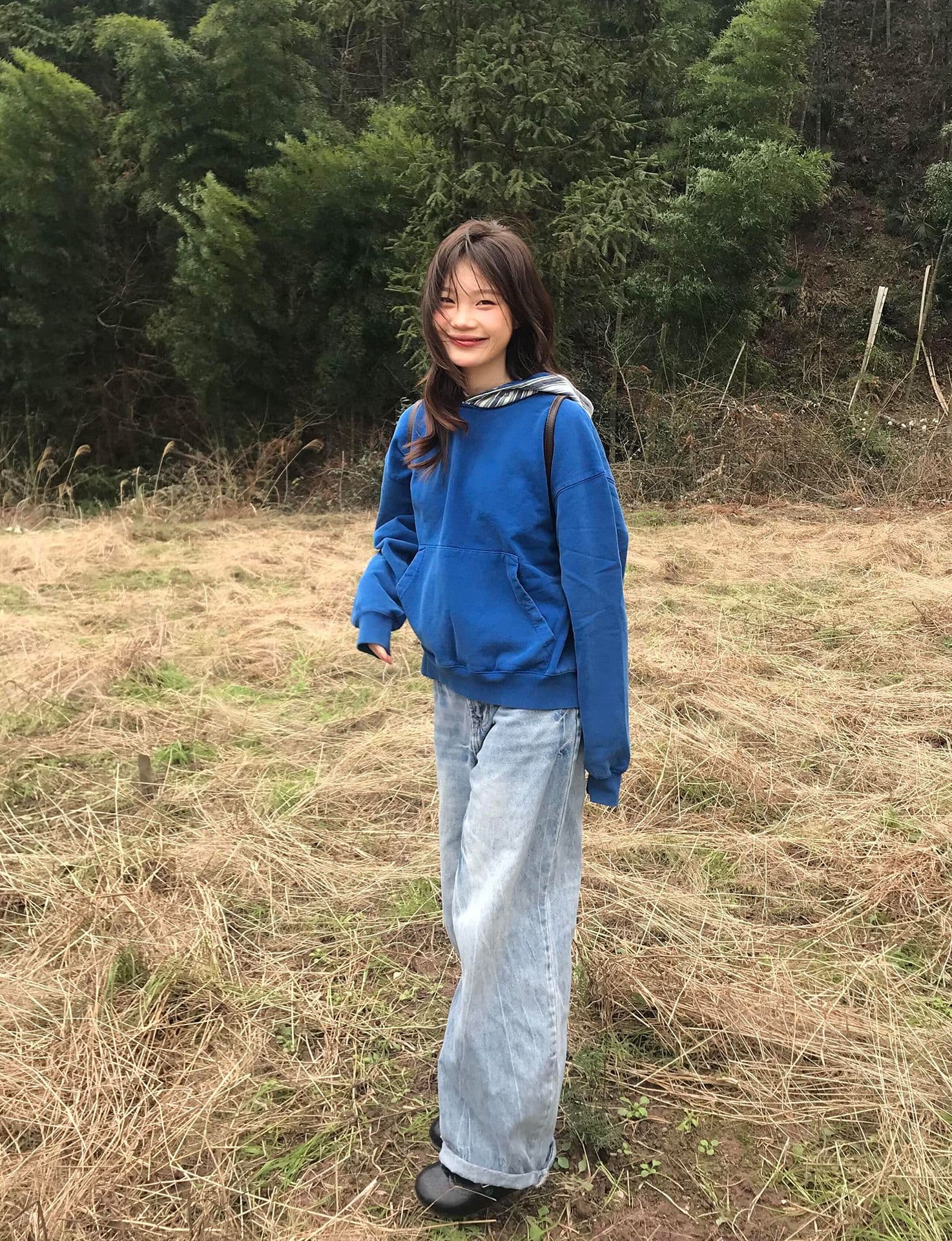 얇은 스타일 단추 이후 패키지 칼라 순수한 Mianhua 면 복합 330 그램 후드티 여성 상세 이미지 3