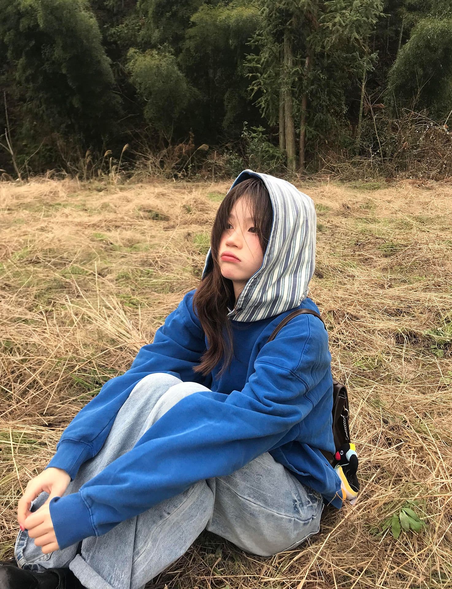 얇은 스타일 단추 이후 패키지 칼라 순수한 Mianhua 면 복합 330 그램 후드티 여성 상세 이미지 5