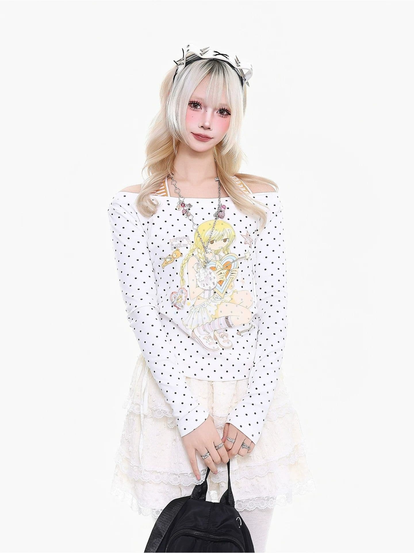 광저우 원본 것 전체 조각 프린트 40 순면 210 그램 허리 수축 슬립 페이크 레이어드 긴팔 티셔츠 상세 이미지 8